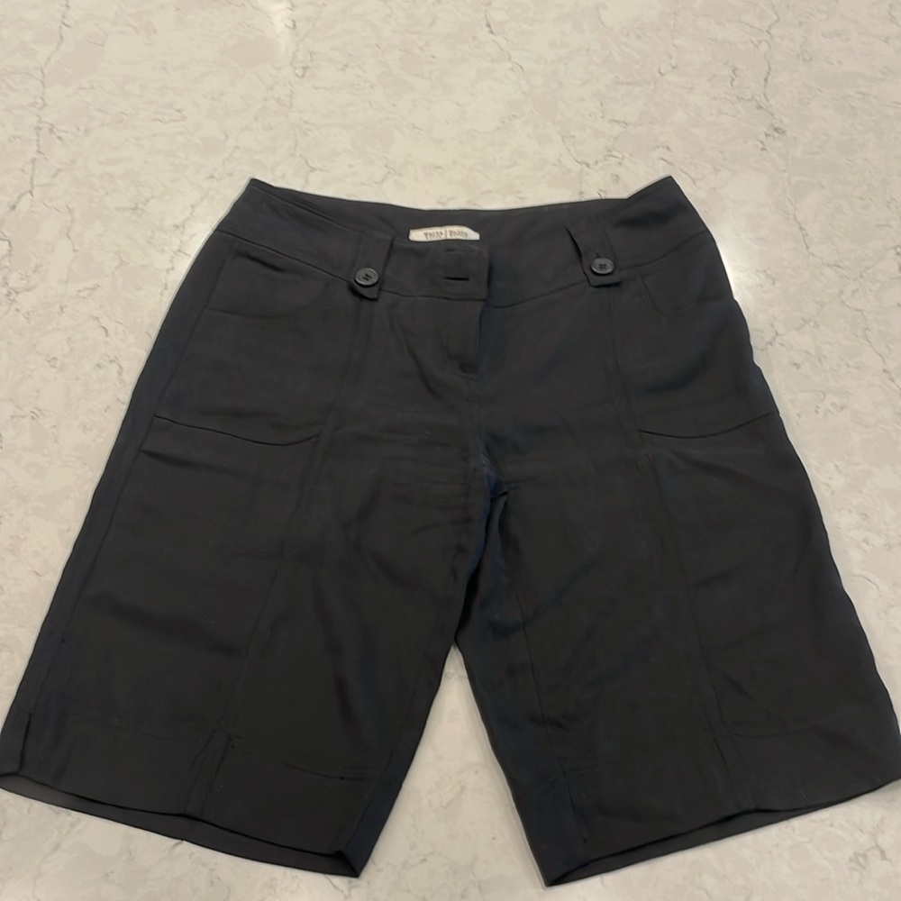 White House Black Market 100% Silk Bermuda Shorts.